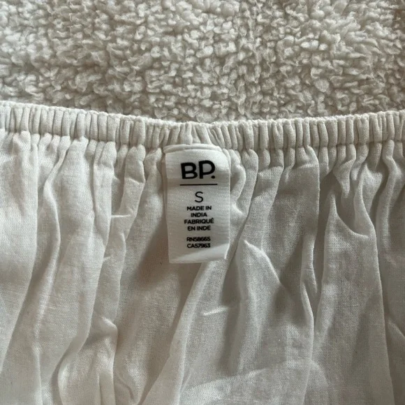 Nordstrom BP White Smocked Mini Dress with Puff Sleeves Juniors Size Small - Picture 3 of 16